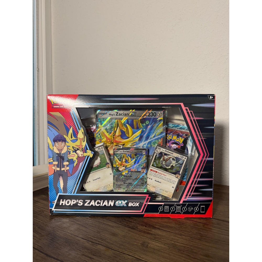 Pokemon TCG Hop's Zacian ex Box Factory Sealed 4 Booster Packs & Promo Cards